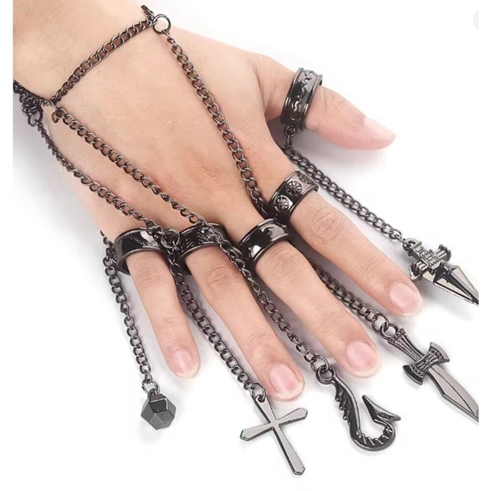 Kurapika Chain Ring Set – Hunter x Hunter Cosplay Finger Armor Jewelry
